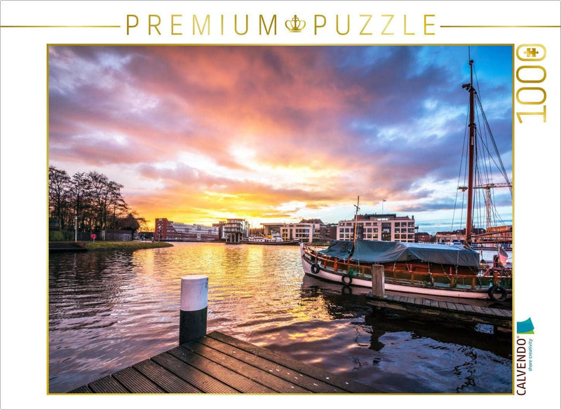 CALVENDO Puzzle Alter Binnenhafen in Emden 1000 Teile Lege-Grösse 64 x 48 cm Foto-Puzzle Bild von A.