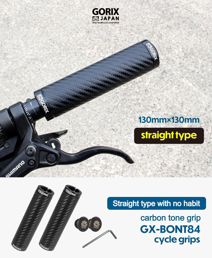 GORIX Fahrrad-Lenkergriffe, gerade, Carbon-Muster, Rennrad, MTB, Fahrrad (GX-BONT84)