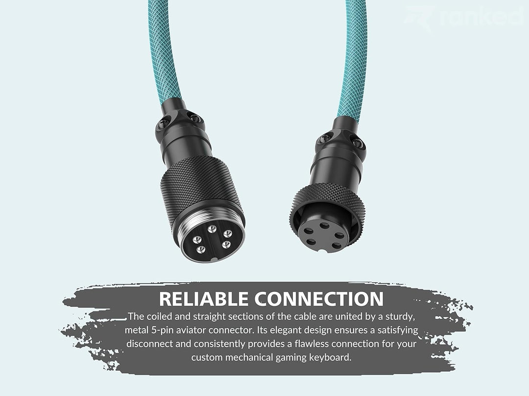 Ranked Coiled Cable | Handgefertigtes Double-Sleeved Geflochtenes Kabel | USB Typ C auf A | 5-Pin Av