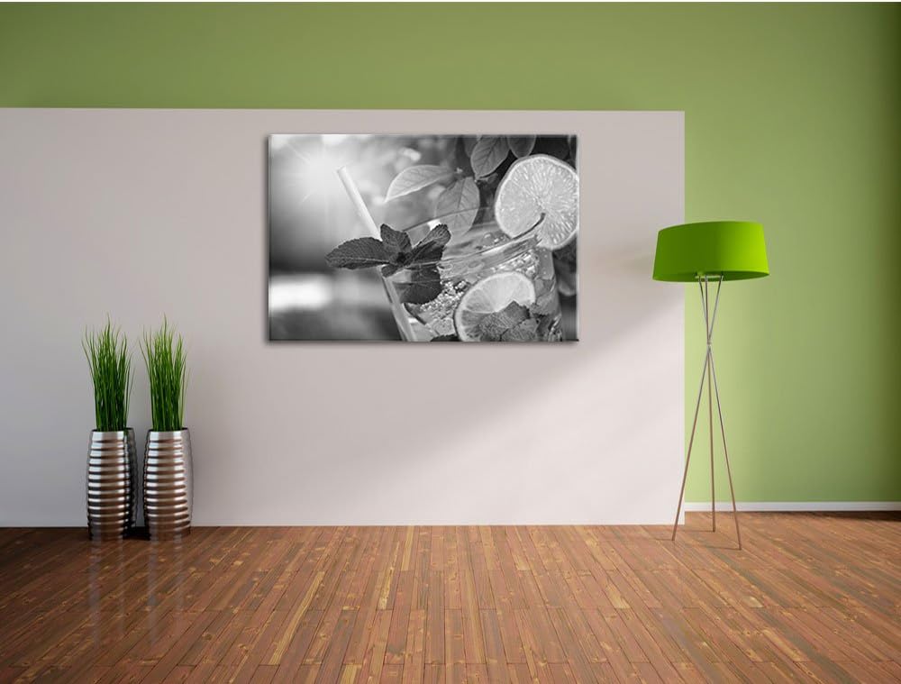 Pixxprint Mojito Cocktail als Leinwandbild/Grösse: 100x70 / Wandbild/Kunstdruck/fertig bespannt, 100