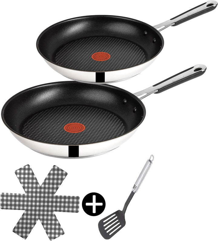 Tefal E30 Jamie Oliver Pfannenset Induktion 4 tlg -SET9- Edelstahl Pfanne 28 cm gross + Pfanne 24 cm
