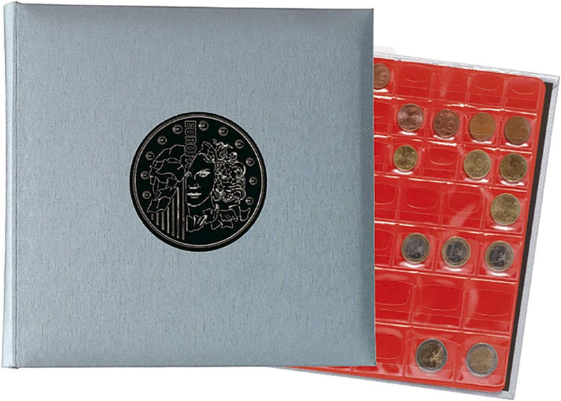 Exacompta 96000E Premium Münzalbum Numismatik mit 5 Seiten für je 43 Münzen in 20, 25 und 30mm, getr