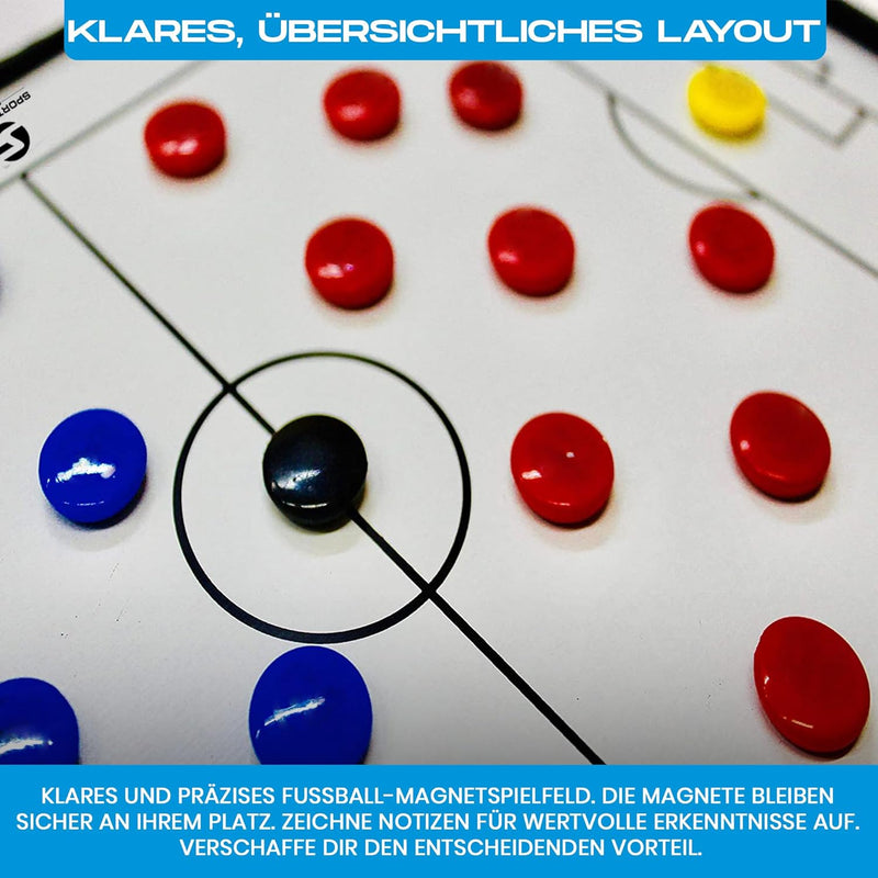 Sportacular Gear Coach-Mappe Fussball inkl. Taktiktafel und Zubehör | Trainermappe | Taktikmappe für