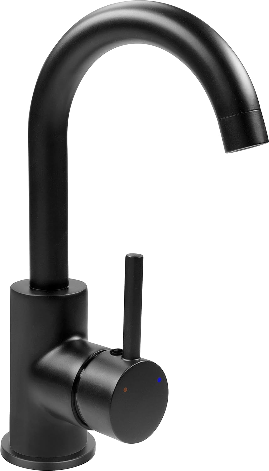 Cornat Waschtisch-Einhebelarmatur "Noir" - Black Edition - Matt schwarzer Messingkörper - Mühelose S
