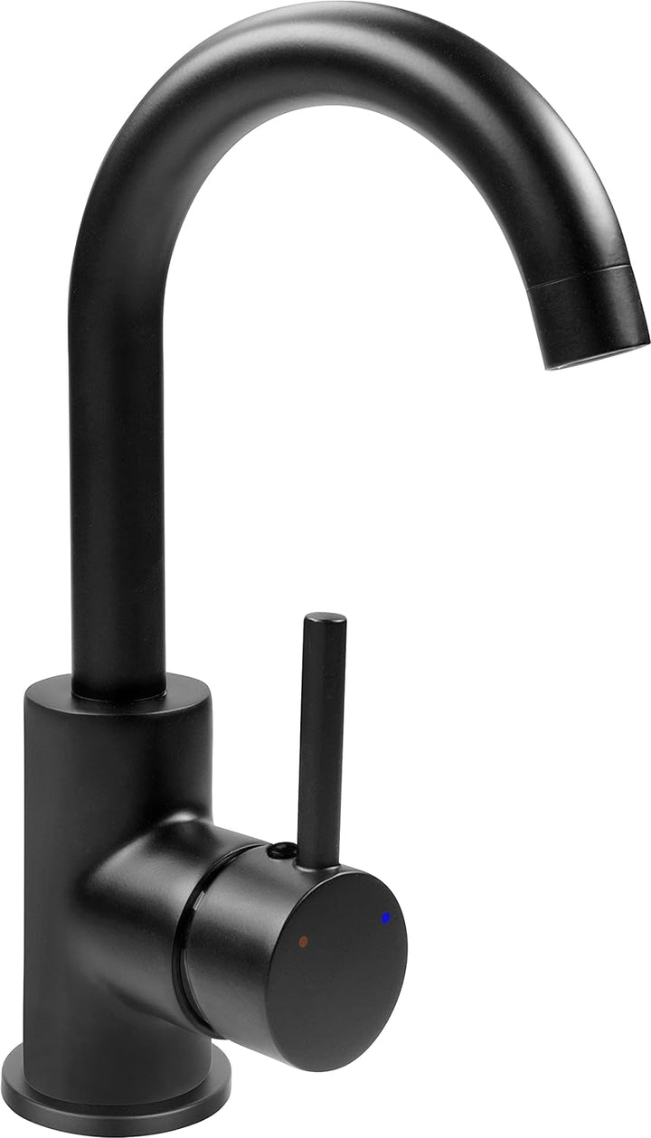 Cornat Waschtisch-Einhebelarmatur "Noir" - Black Edition - Matt schwarzer Messingkörper - Mühelose S