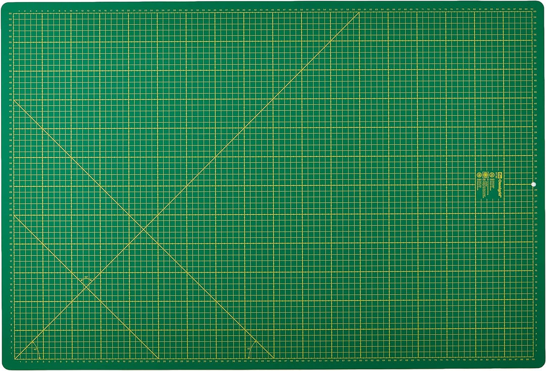 Prym 611382 Schneideunterlage cm/inch-Einteilung, 90x60cm & Rollschneider Maxi Olfa- Rollenschneider