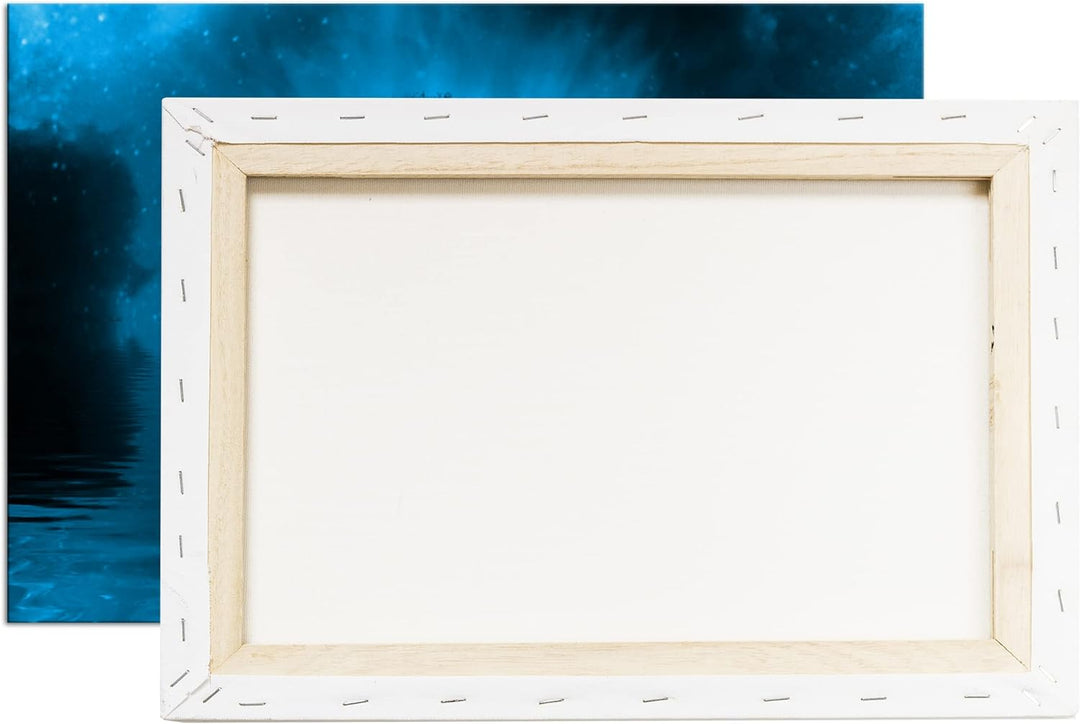 kunstvolle Darstellung unserer Erde Format 80x60 Effekt: Monocrome Blau als Leinwandbild, Motiv fert