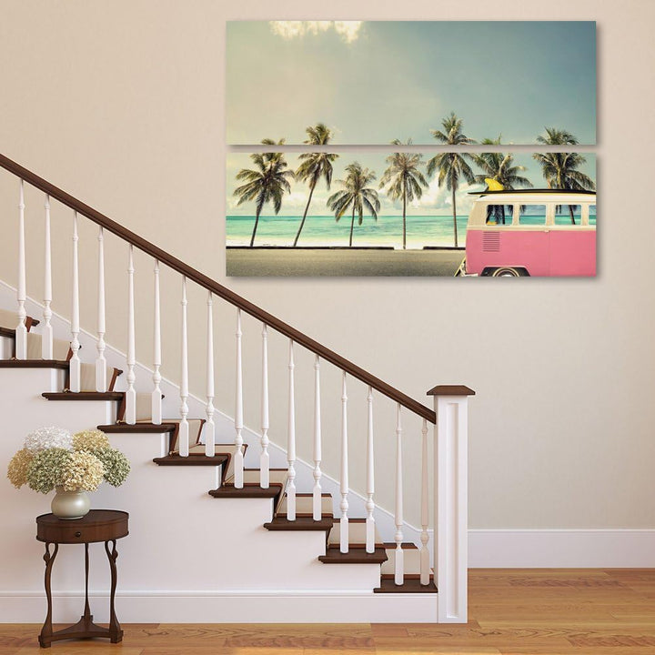 Feeby. Wandbilder - 2 Teile - 60x60 cm - rechteckige Form Bilder Kunstdrucke Deko PanelMEER, STRAND,