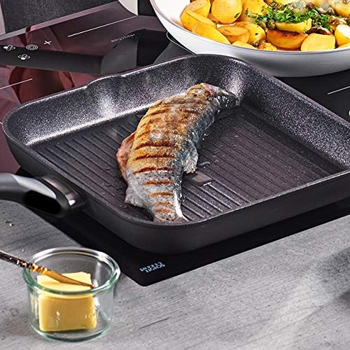 Berndes Grillpfanne Balance Enduro 28 cm, Induktion, Pfanne extrem kratzfest, Guss-Optik, antihaft b