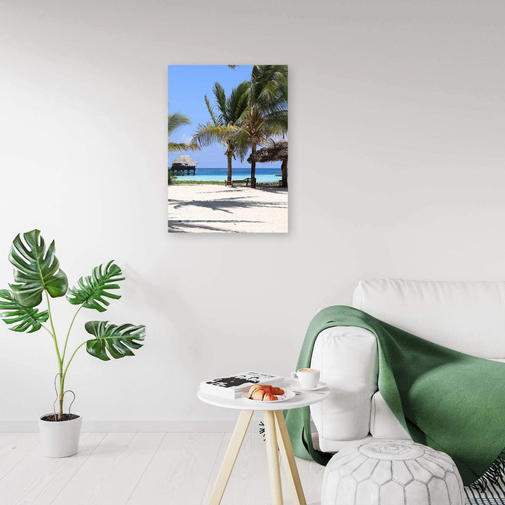 Wandbild XXL Landschaft Deko Kunst Bilder Ozean Blau 80x120 cm Deko paneel 80x120 cm Blau_C, Deko pa