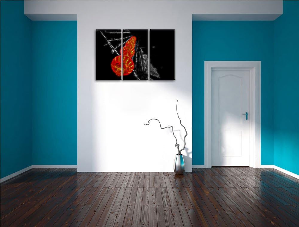 Dark klassische chinesische Lampions schwarz/weiss Spezial 3-Teiler Leinwandbild 120x80 Bild auf Lei