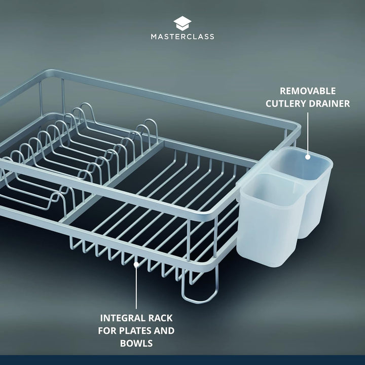 Kitchen Craft MasterClass Abtropfgestell aus Aluminium mit Rostschutz, Abtropfbrett und Tellerstände
