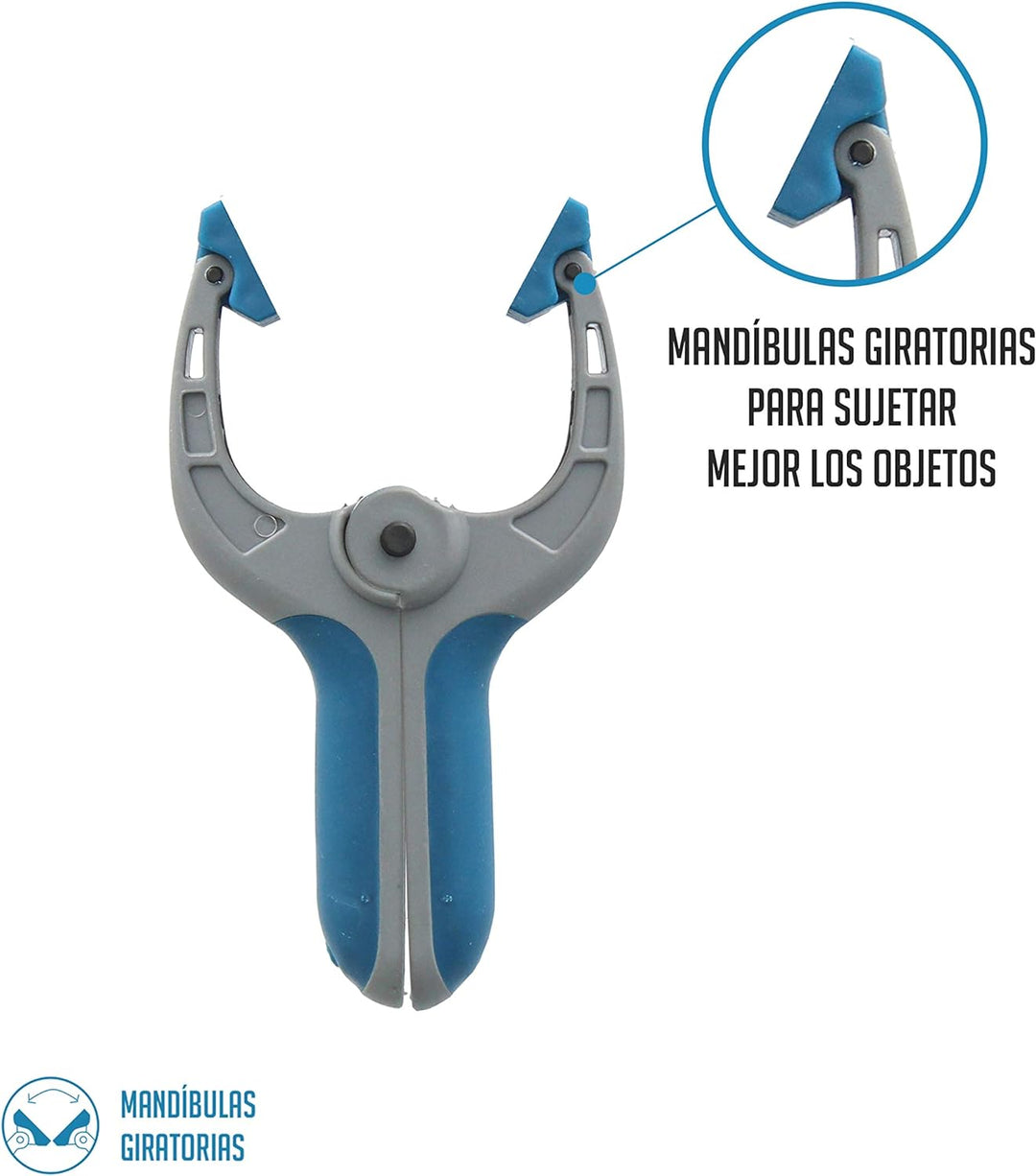 Ferrestock FSKPRS102 Halteklammern mit Feder, rutschfester Griff, drehbare Backen, extra starke Fede