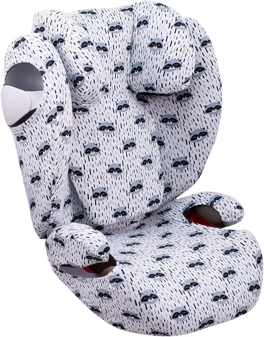 JYOKO Kids Bezug für Autositz Kompatibel mit Cybex Solution M und Pallas B - Fix (Raccoon), RACCOON