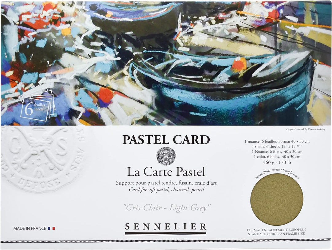 SENNELIER La Carte Pochette, Pastell-Karte, 40 x 27,9 cm, einfarbig, Hellgrau Einfarbiges Hellgrau,