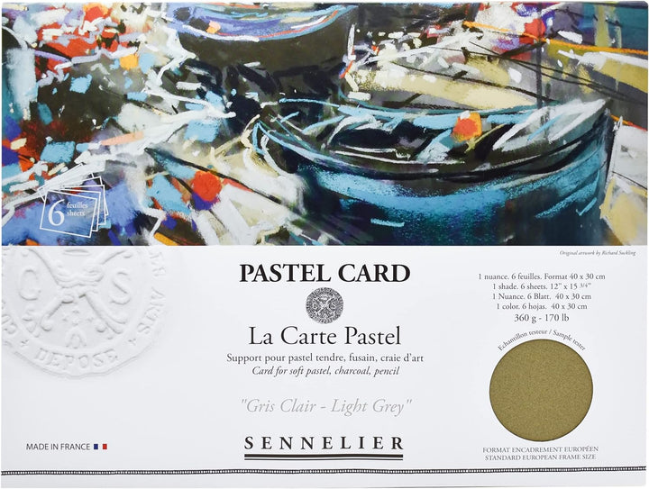SENNELIER La Carte Pochette, Pastell-Karte, 40 x 27,9 cm, einfarbig, Hellgrau Einfarbiges Hellgrau,