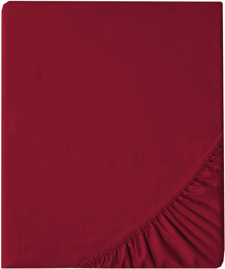 aqua-textil Luxury Bettwäsche zum Kombinieren 90 x 200 cm Spannbettlaken Bordeaux rot Baumwolle Mako