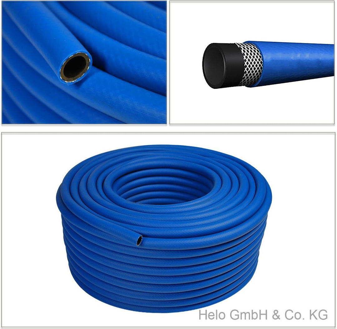 HELO 50 m Gewebe Druckluftschlauch 3-schichtig aus PVC für 5/16 Zoll Anschluss (ohne Kupplung) Geweb