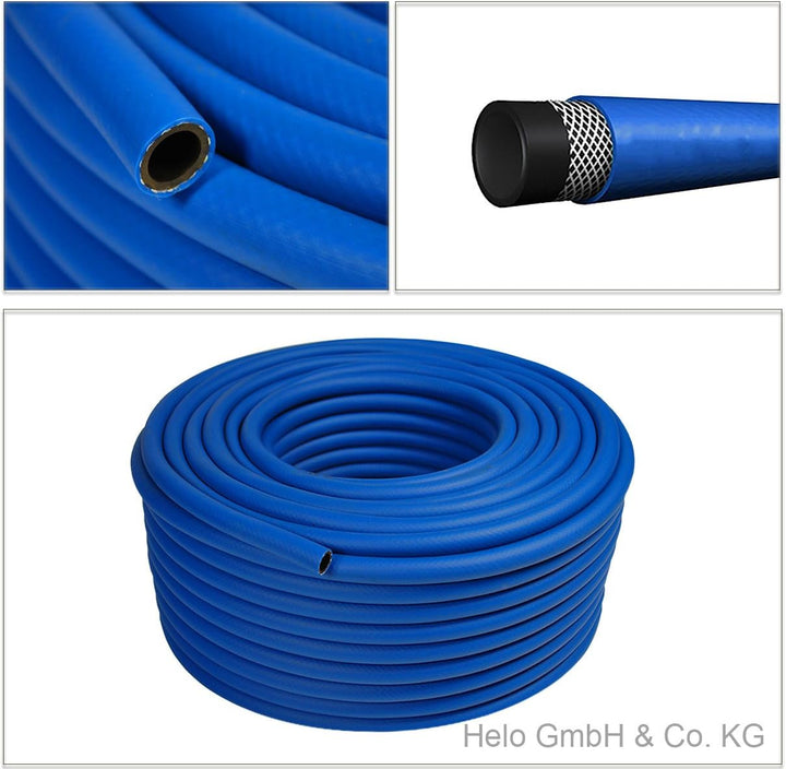 HELO 50 m Gewebe Druckluftschlauch 3-schichtig aus PVC für 5/16 Zoll Anschluss (ohne Kupplung) Geweb