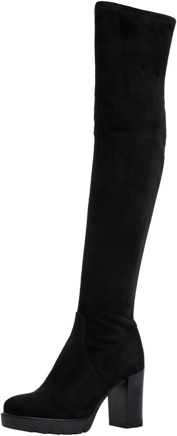 Tamaris Damen Overknee 1-25630-41 schmal 38 EU Schwarz, 38 EU Schwarz