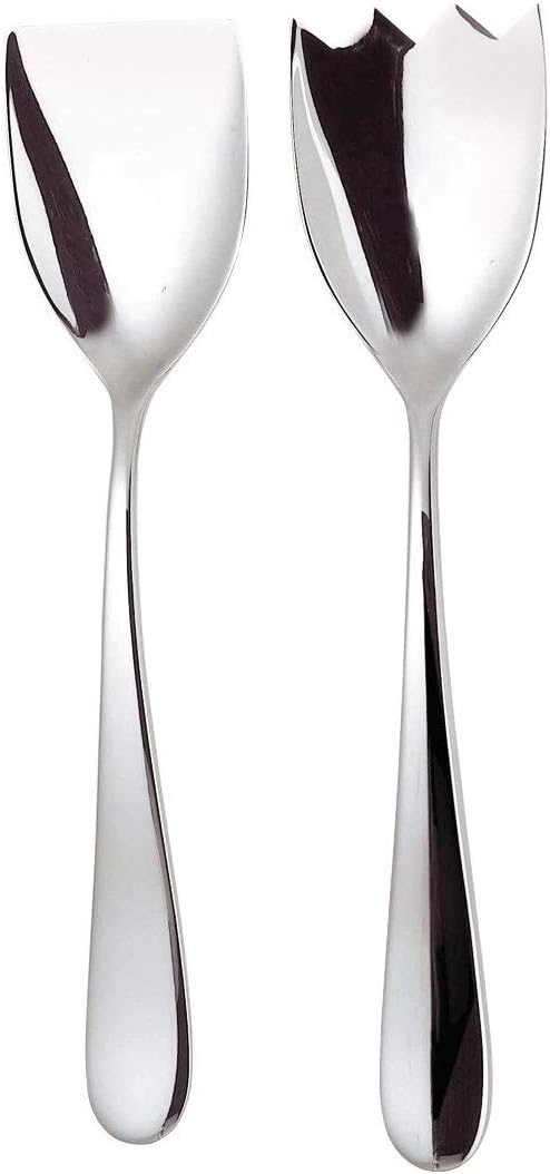 Alessi Nuovo Milano Salatbesteck, Edelstahl, Silber, 8 x 6.5 x 31.5 cm, 2-Einheiten