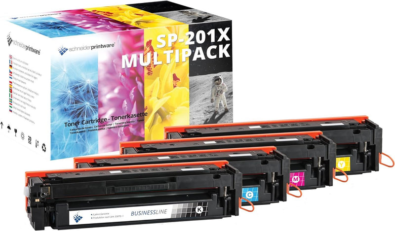 4 Schneider Printware Toner | 50 Prozent mehr Druckleistung | kompatibel zu HP 201X 201A CF400X CF40