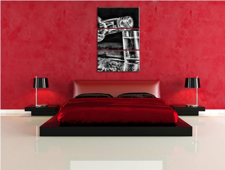 Pixxprint Vodka Whisky Party als Leinwandbild/Grösse: 3 Teilig (120x80 cm) cm/Wandbild/Kunstdruck/fe