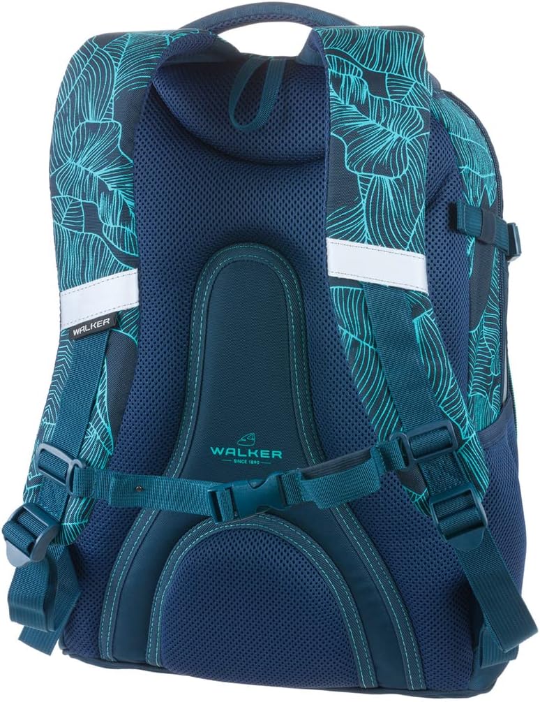 Walker 42039-064 - Schulrucksack Fame 2.0 "Glow in the Dark" mit 2 Fächern, Seitentaschen und Leucht