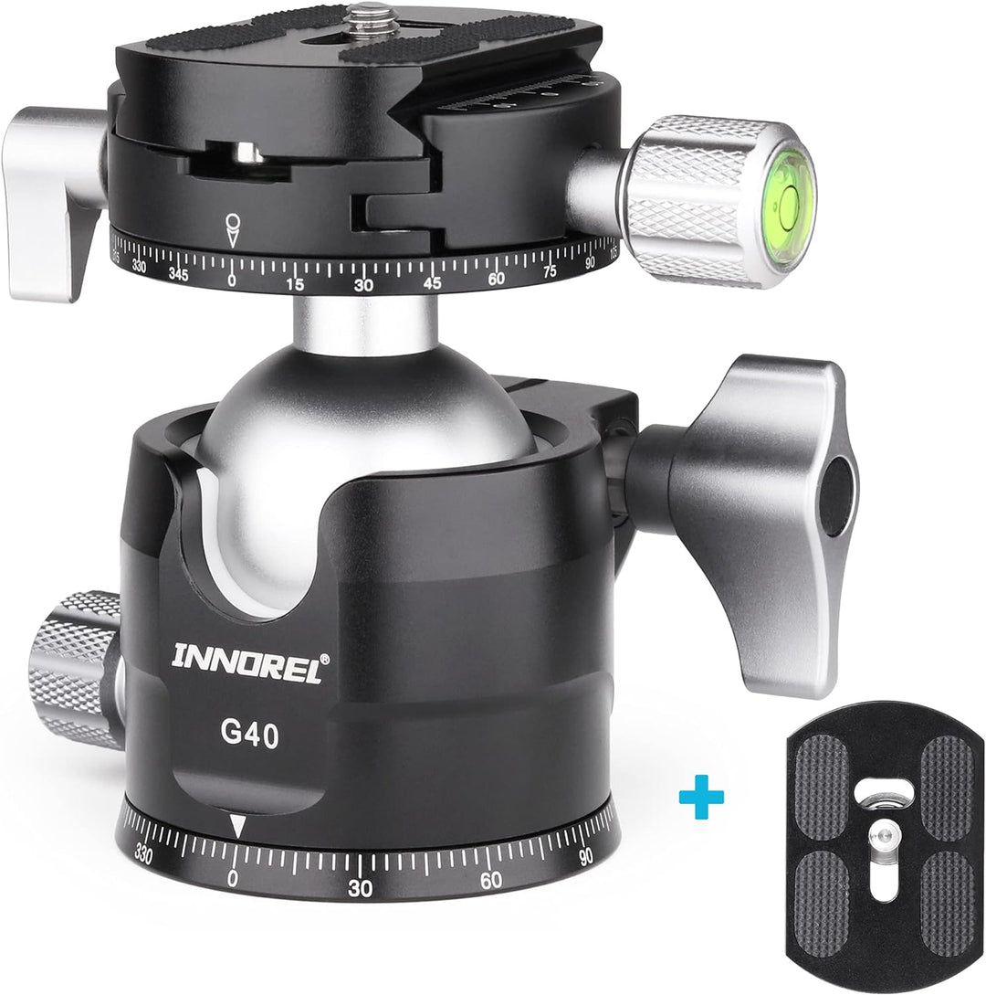 INNOREL G40 Low Profile Stativ-Kugelkopf Doppelter Panorama-Metall-Kamerastativ-Kugelkopf mit 1/4" A
