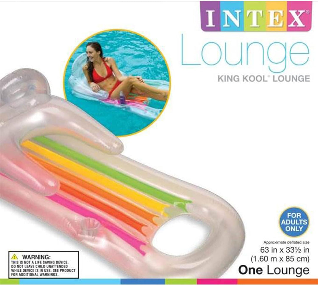 INTEX King Kool Lounge Swimming Pool Lounger with Headrest - Set of 2 (Pair) by Intex