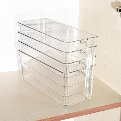 Kurtzy (4 Stk) Kühlschrank Organizer mit Griff - 31,2 cm - Gesamtlänge - Durchsichtige Organizer Küh