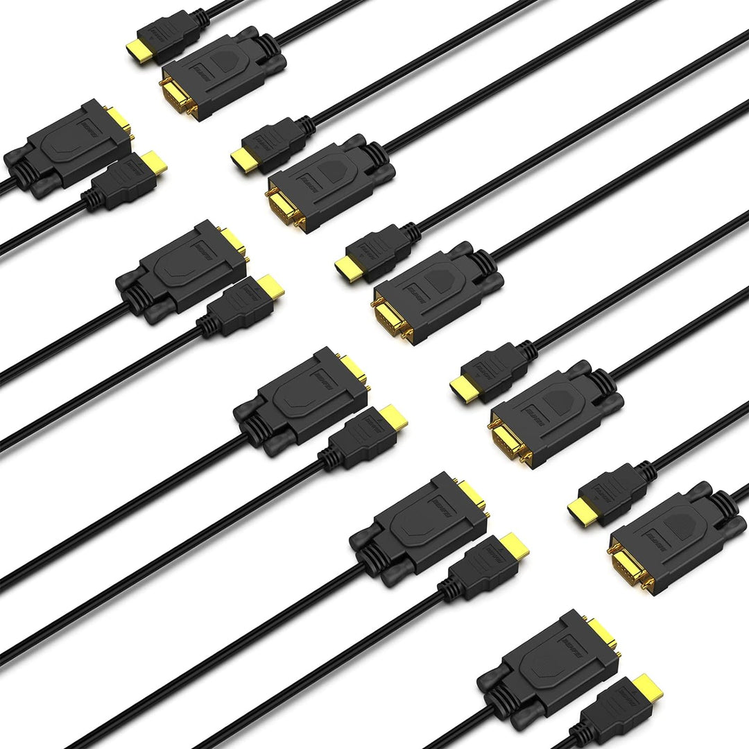 BENFEI HDMI zu VGA Konverter-Kabel 1,8M 10 Stück, Unidirektional HDMI zu VGA D-SUB 15 Pin M/M Unters