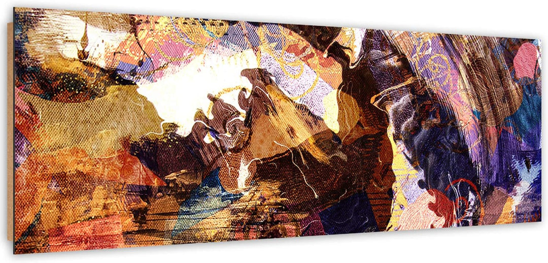 Wanddeko Kunst werk Kunst modern Bilder Abstraktion Braun 140x45 cm Deco panel 140x45 cm E, Deco pan