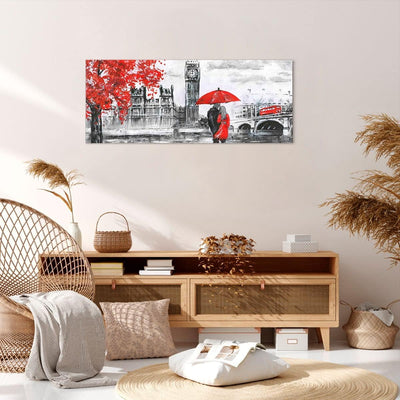 Wandbilder Dekoration Wohnzimmer London Architektur big ben Panorama Bilder auf Leinwand 120x50cm Le