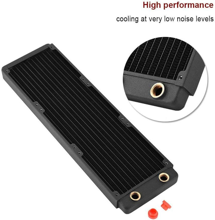 360mm Kupfer Radiator, G1/4 Gewinde Kupfer Heizkörper PC Wasserkühlung Flüssigkeit Wasserkühler Wärm