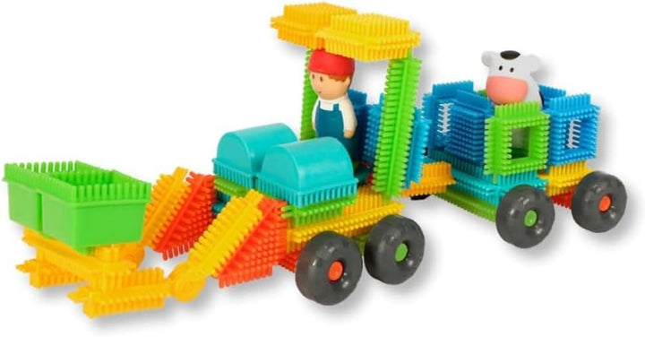 BLOKO - 100 Tube mit 2 3D-Figuren Bauernhof - Ab 12 Monaten Konstruktionsspielzeug 1. Alter - 503662