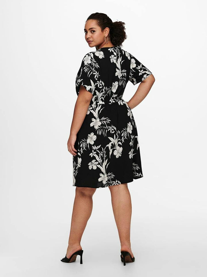 ONLY Carmakoma Female Kleid Curvy Wickeleffekt 48Black