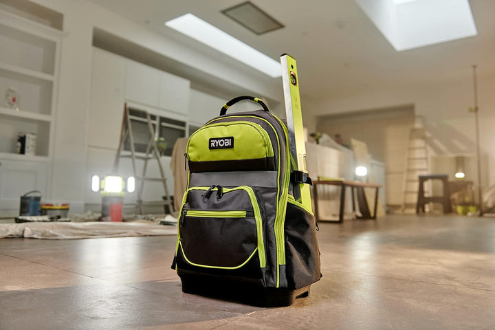 RYOBI Werkzeug-Rucksack RSSBP1 (600-Denier Polyester Korpus, Gepolsterte Schultergurte, 2x breite In