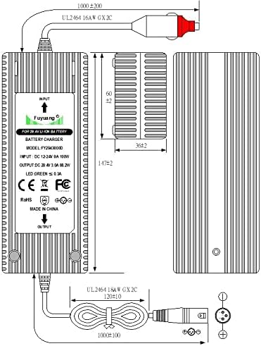 Enerpower DC-DC Kfz Ladegerät 12V-24V Li-Ion auf 29,4V 3A XLR-3, DC Rundstecker für Wohnmobile, Boot