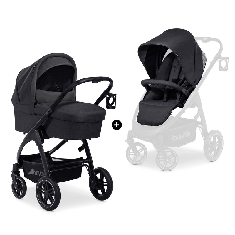 Hauck Kinderwagen 2 in 1 Saturn R Duoset mit Babywanne, Buggy bis 25 kg, Beindecke, Wendbarer Sitz m