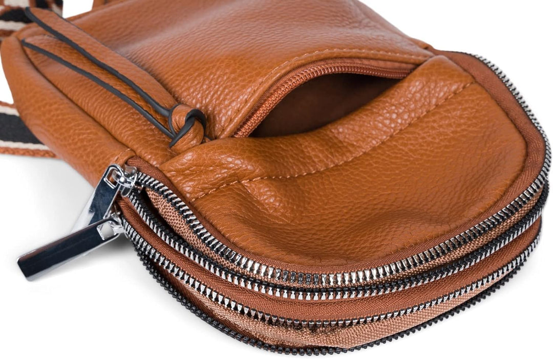 styleBREAKER Damen One Shoulder Rucksack, gemusterter Schultergurt, Einfarbige Crossbody Bag, Cityru