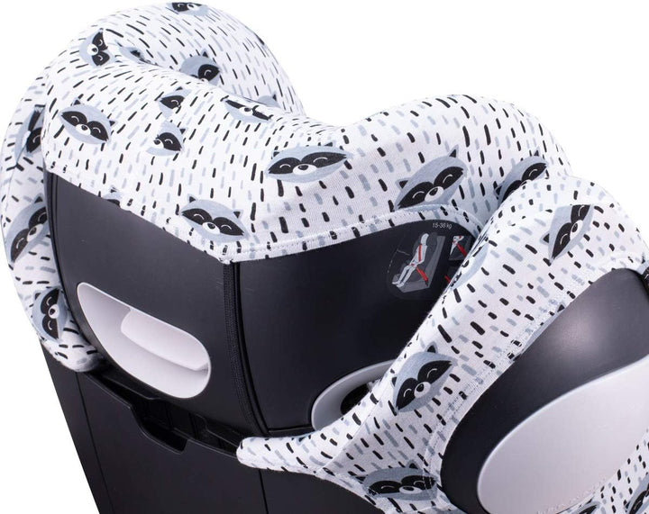 JYOKO Kids Bezug für Autositz Kompatibel mit Cybex Solution M und Pallas B - Fix (Raccoon), RACCOON