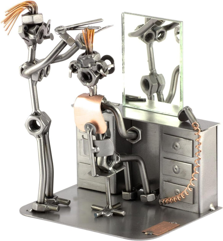 Steelman24 I Schraubenmännchen Friseurin Mit Spiegel I Made in Germany I Handarbeit I Geschenkidee I