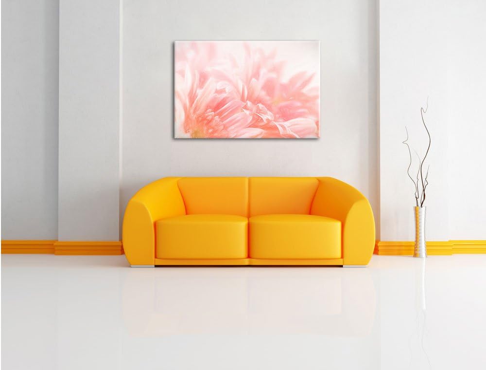 Pixxprint Gerbera-Blume als Leinwandbild/Grösse: 100x70 cm/Wandbild/Kunstdruck/fertig bespannt, 100x