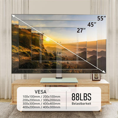 FITUEYES TV Standfuss TV Ständer für 27-55 Zoll LCD LED OLED Plasma Flach & Curved Fernseher Höhenve