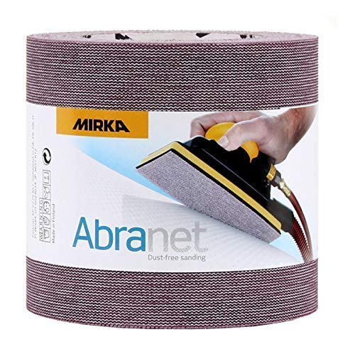 Mirka Abranet Netz-Schleifrolle 115 mm x 10 m Klett / Korn P100 / 1 Rolle / zum Schleifen von Holz,