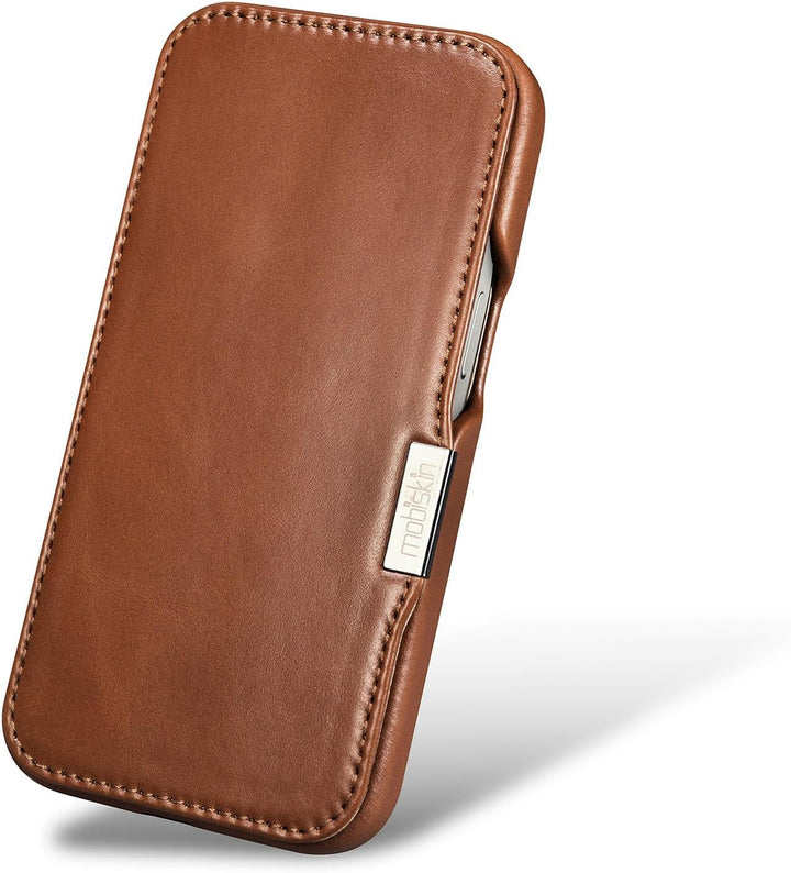 Mobiskin Hülle für iPhone 15 PRO (6,1 Zoll), Handyhülle mit Leder, Case kompatibel mit MagSafe, Schu