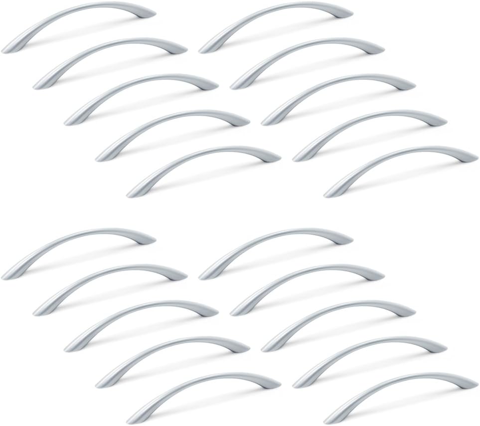 Emuca 9160925 Griffe für Möbelstück, CC 128mm, Zamak, Grau-metallic, 20 Stück Grau-metallic 128 mm 2
