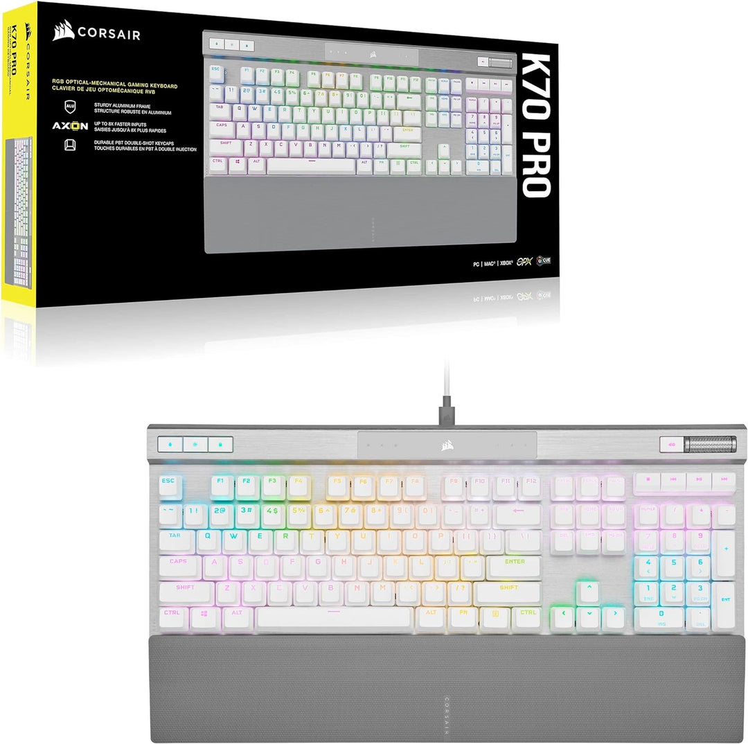 CORSAIR K70 PRO RGB Optisch-Mechanische Kabelgebundene Gaming-Tastatur - OPX Linear-Schalter - PBT D