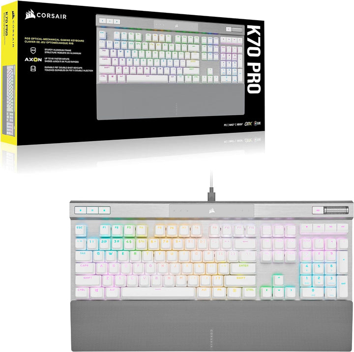 CORSAIR K70 PRO RGB Optisch-Mechanische Kabelgebundene Gaming-Tastatur - OPX Linear-Schalter - PBT D
